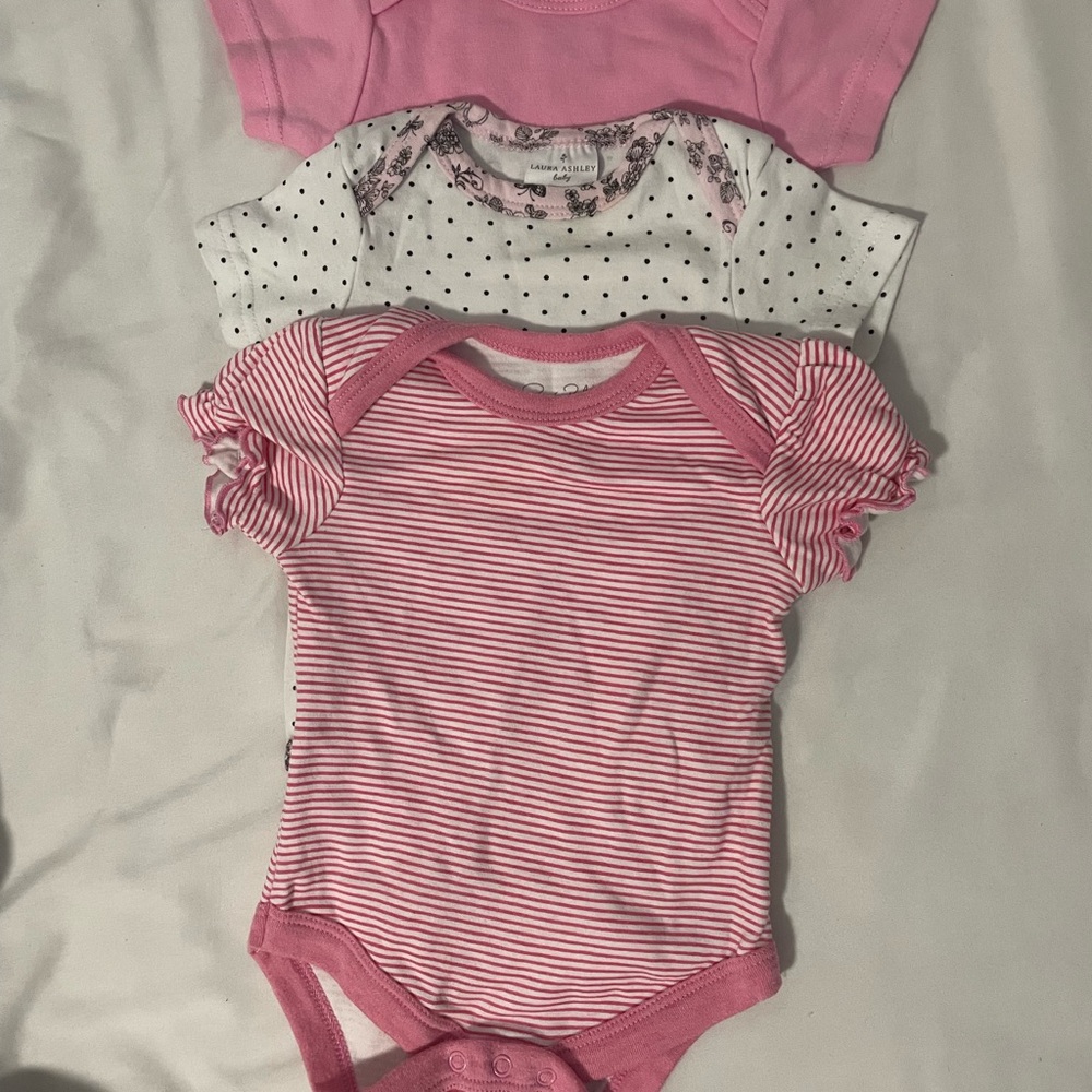 Laura Ashley Pink Floral Baby Onesie